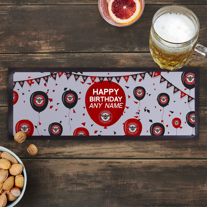 Brentford FC - Balloons Personalised Bar Runner - Officially Licenced