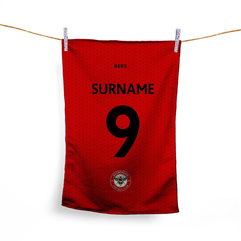 Brentford FC - Name and Number Personalised Tea Towel - Officially Licenced