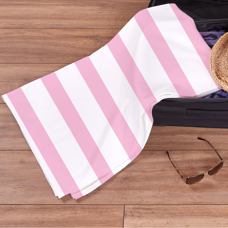 Personalised Pink Striped Mother of the Bride Beach Towel