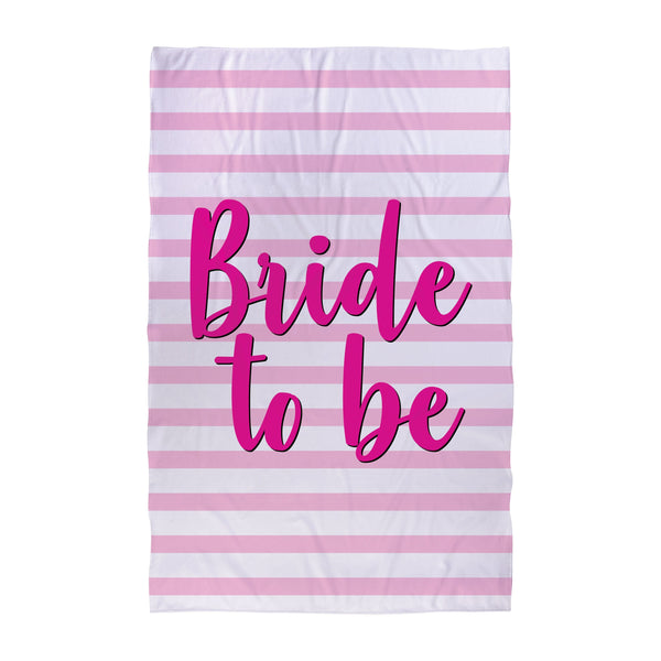 Personalised Pink Striped Bride To Be Beach Towel