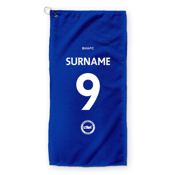 Brighton and Hove FC - Name and Number Golf Towel - Officially Licenced