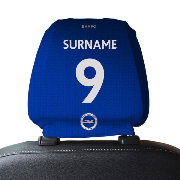 Brighton and Hove FC - Name and Number Headrest Cover - Officially Licenced