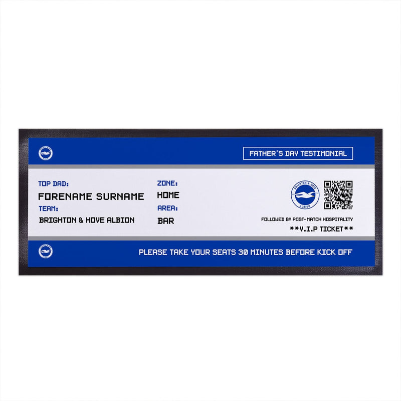 Brighton & Hove Albion FC - FD Ticket Personalised Bar Runner - Officially Licenced