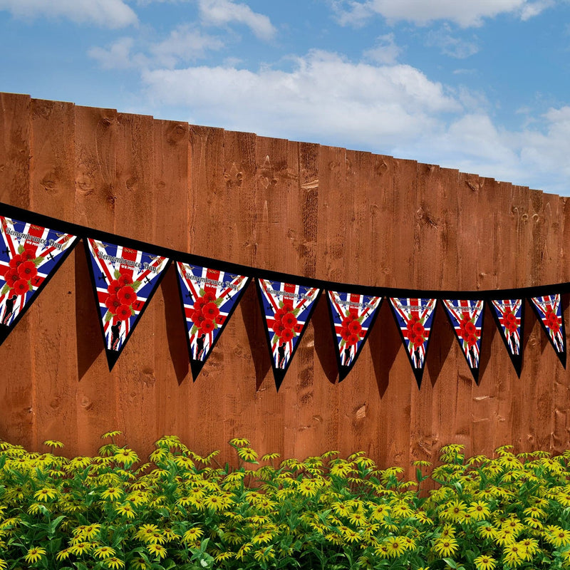 Remembrance Day - Gold Flag Edge - 3m Fabric Bunting 