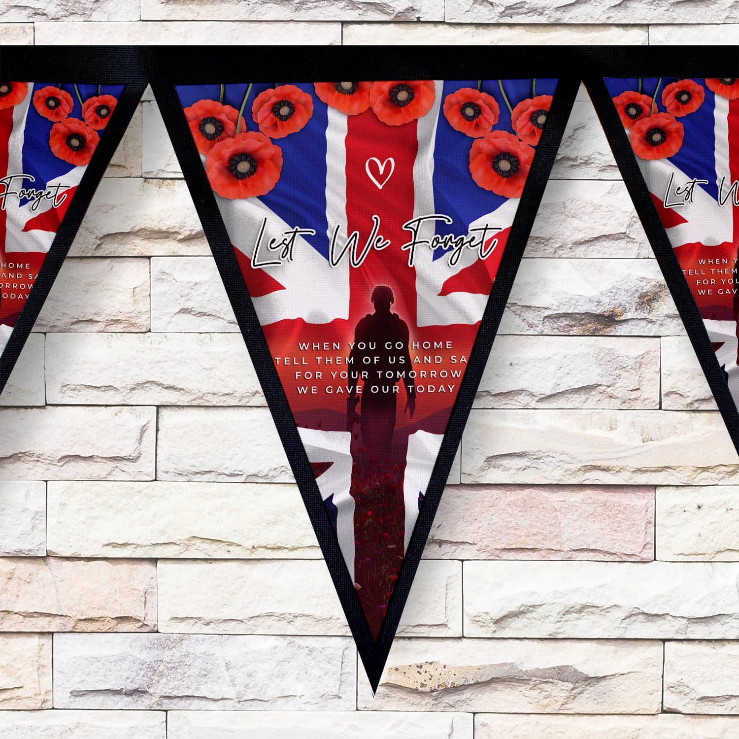 Remembrance Day - Sunset Solider - 3m Fabric Bunting