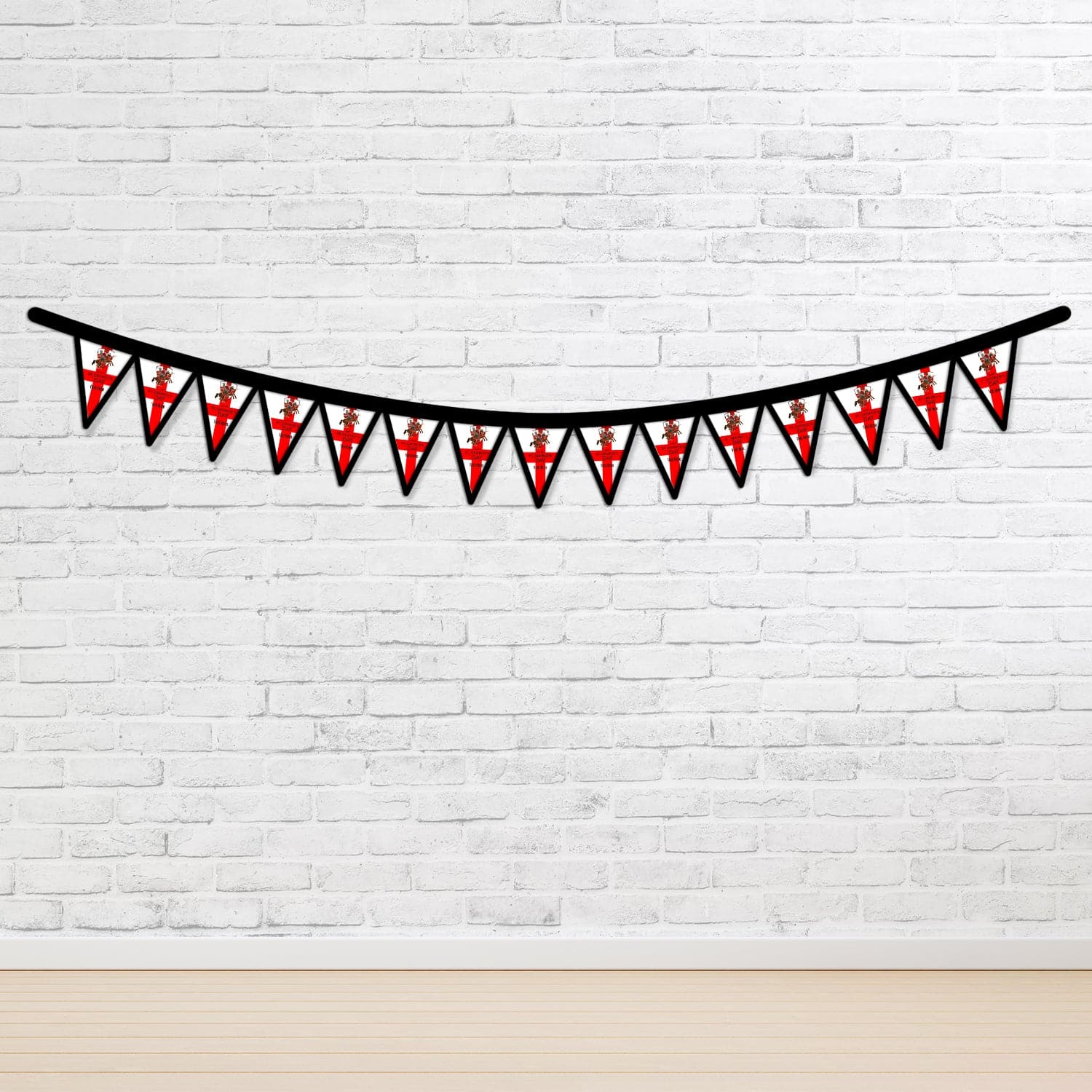 Personalised St George's Day - 3m Fabric Bunting With 15 Individual Triangles