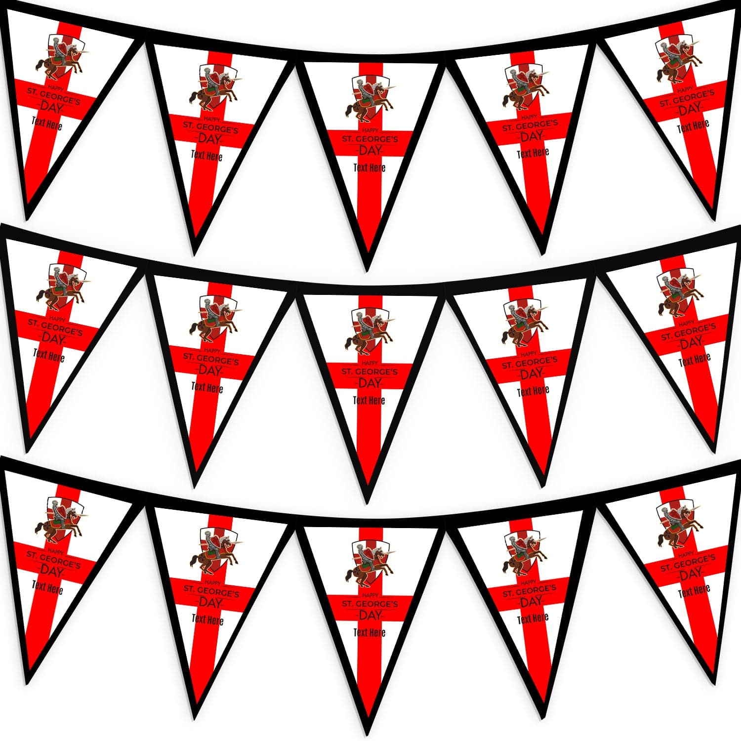 Personalised St George's Day 3M Fabric Bunting – https://britishmade.gifts/