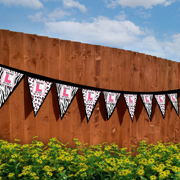 Personalised Hen Party - Animal Skin - 3m Fabric Bunting