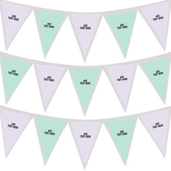 Personalised Purple and Green - 3m Fabric Bunting