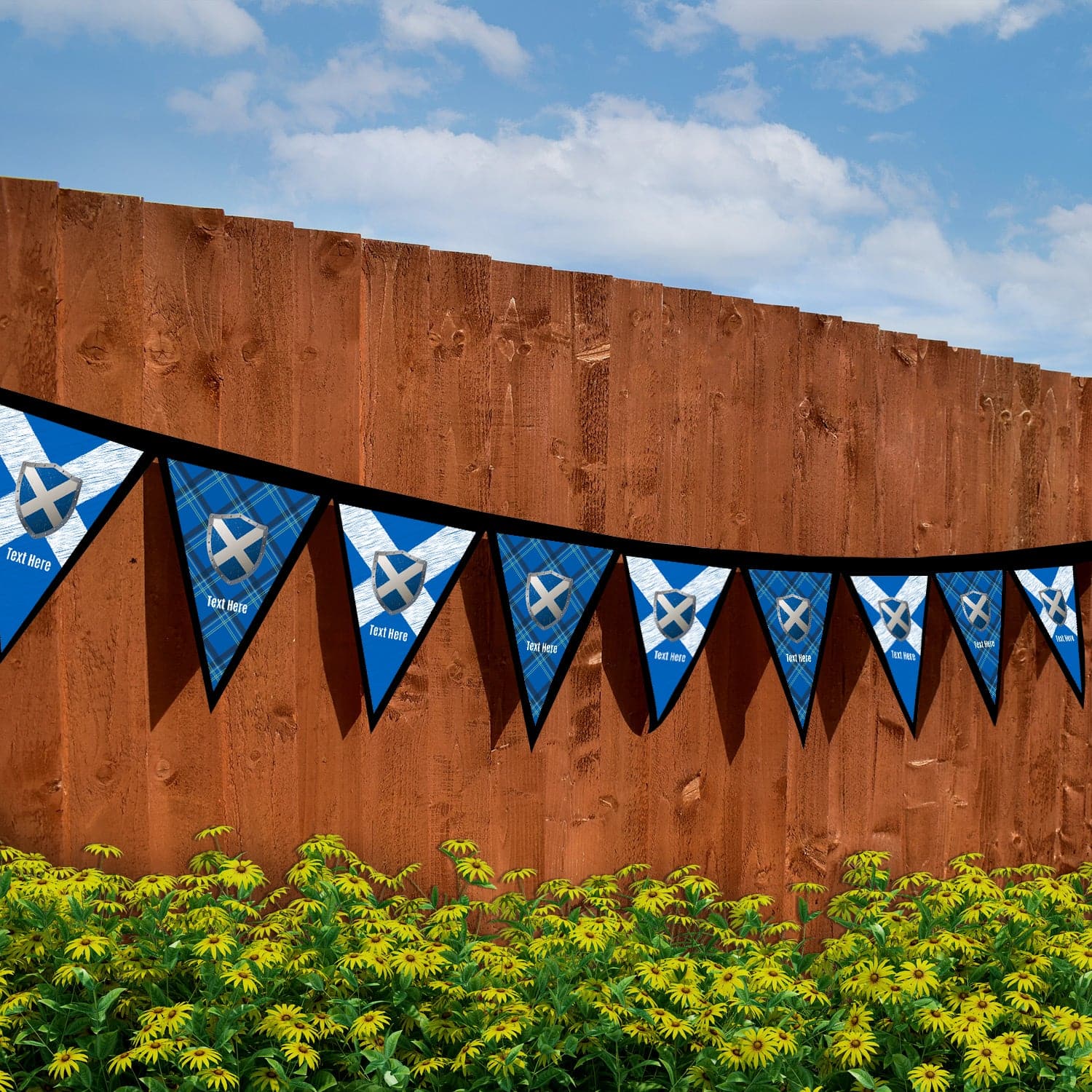 Personalised Scotland Flag - 3m Fabric Bunting 
