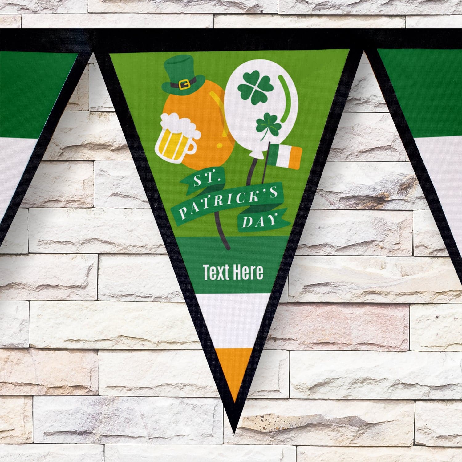 Personalised St Patrick's Day Flag - 3m Fabric Bunting