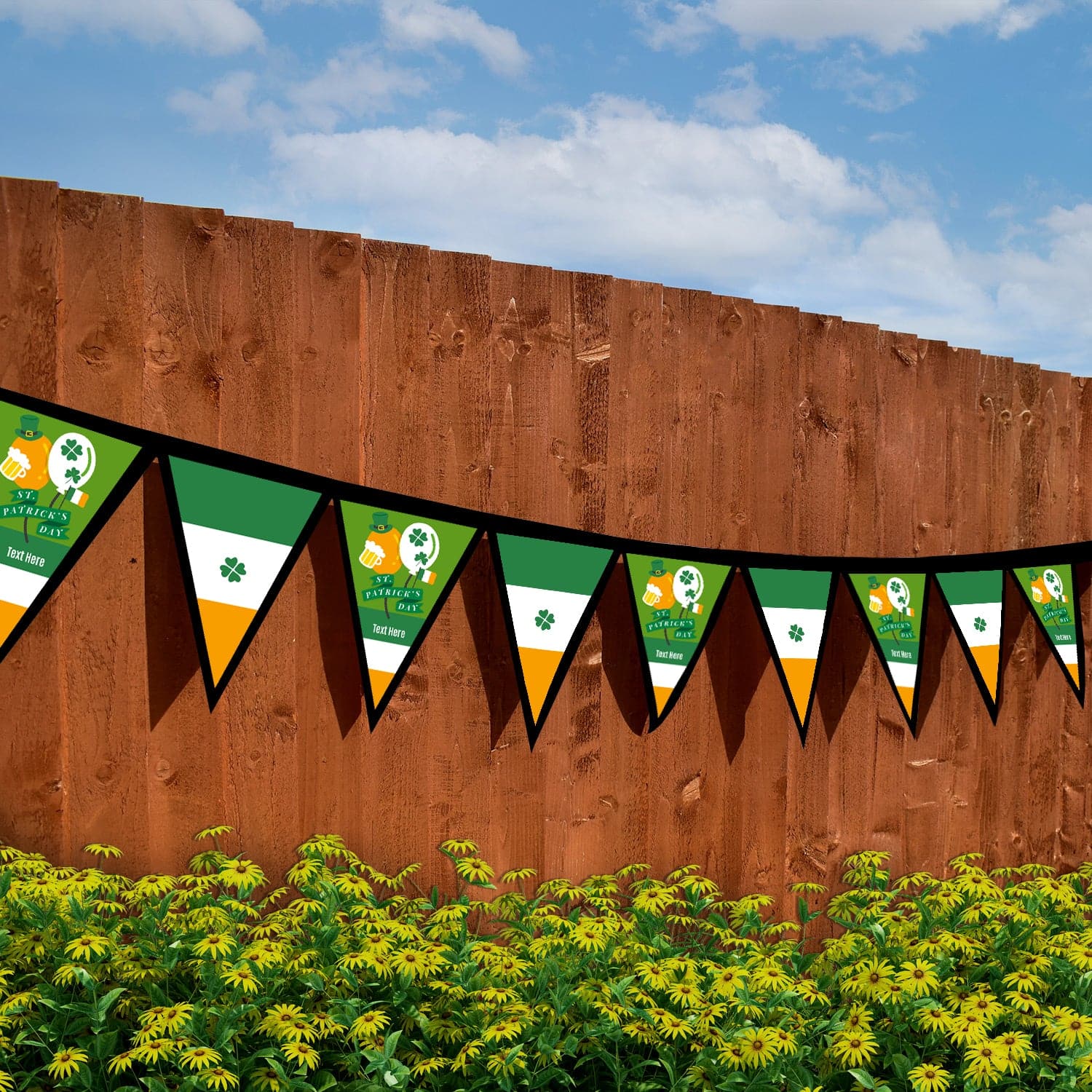 Personalised St Patrick's Day Flag - 3m Fabric Bunting