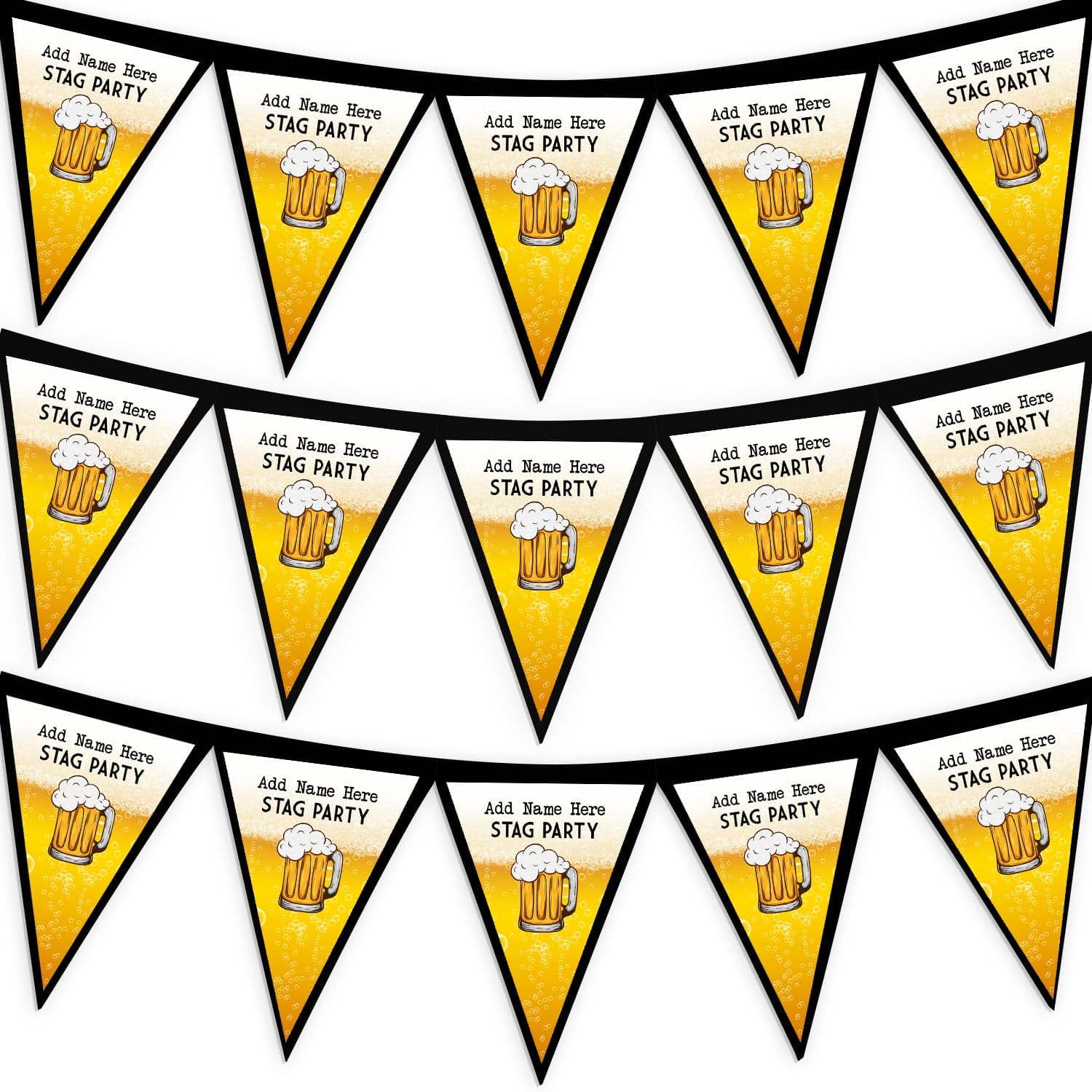 Personalised Stag Party - Beer - 3m Fabric Bunting