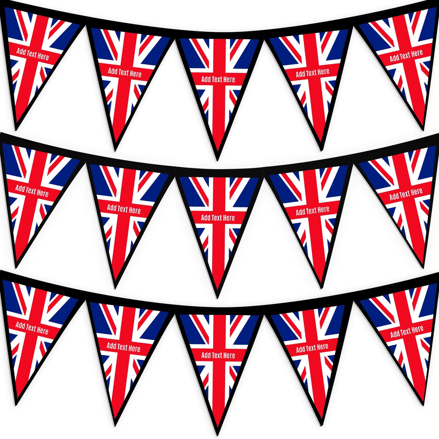 Personalised Union Jack Flag - 3m Fabric Bunting 