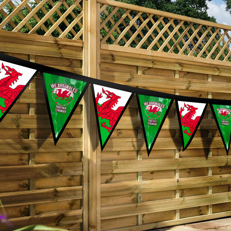 Personalised We Are Wales - 3m Fabric Bunting With 15 Individual Triangles