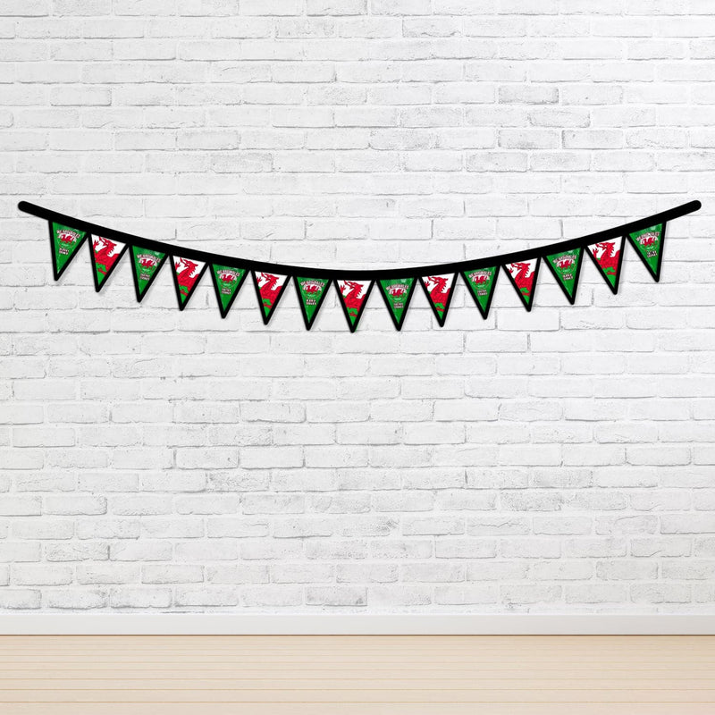 Personalised We Are Wales - 3m Fabric Bunting With 15 Individual Triangles