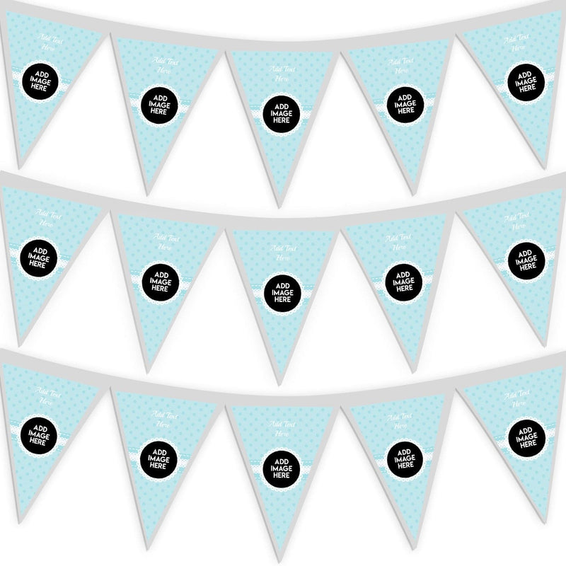 Personalised Blue Spot - 3m Fabric Photo Bunting