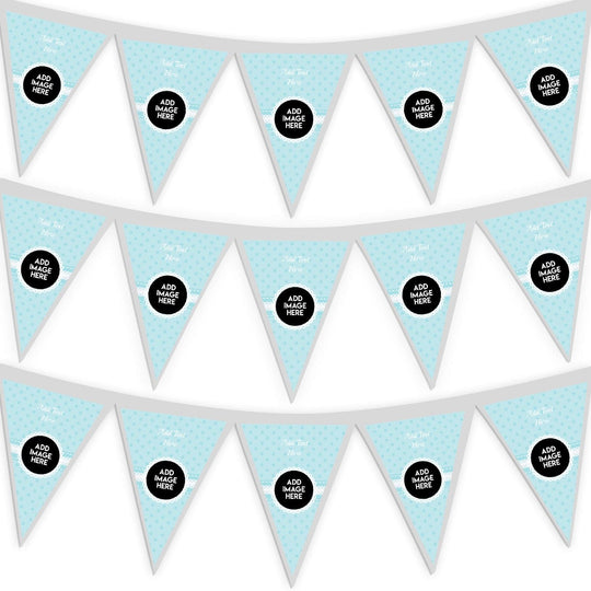 Personalised Blue Spot - 3m Fabric Photo Bunting