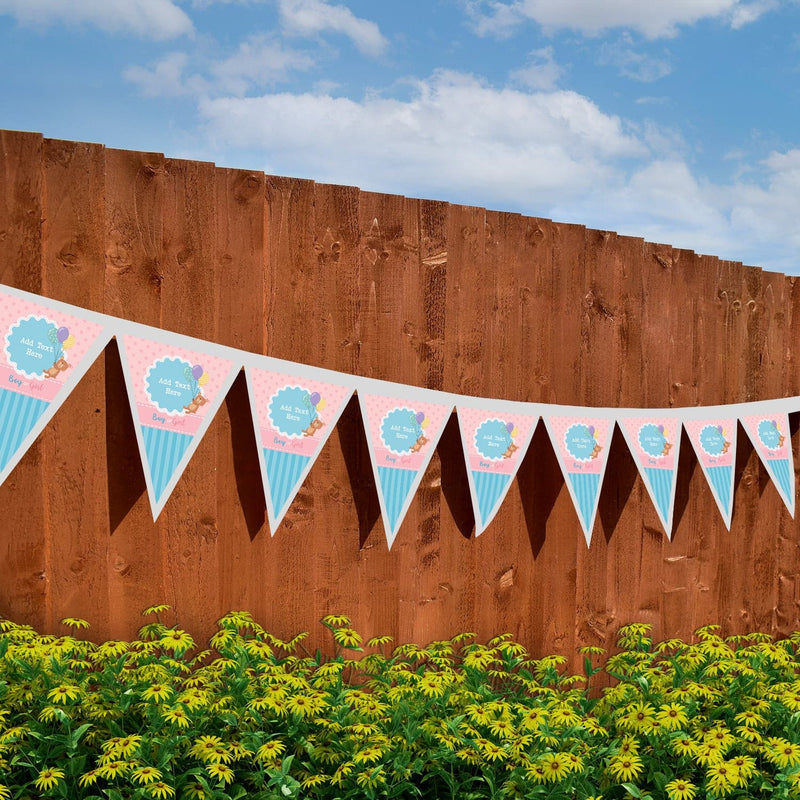 Personalised Boy or Girl - 3m Fabric Bunting With 15 Individual Triangles