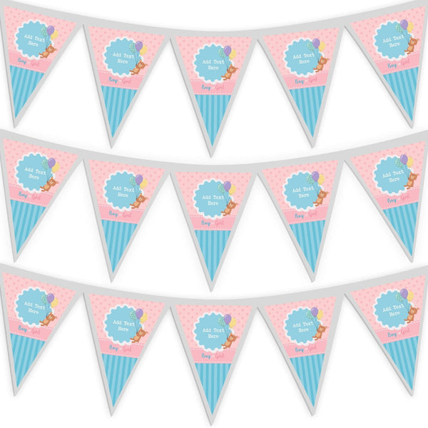 Personalised Boy or Girl - 3m Fabric Bunting With 15 Individual Triangles