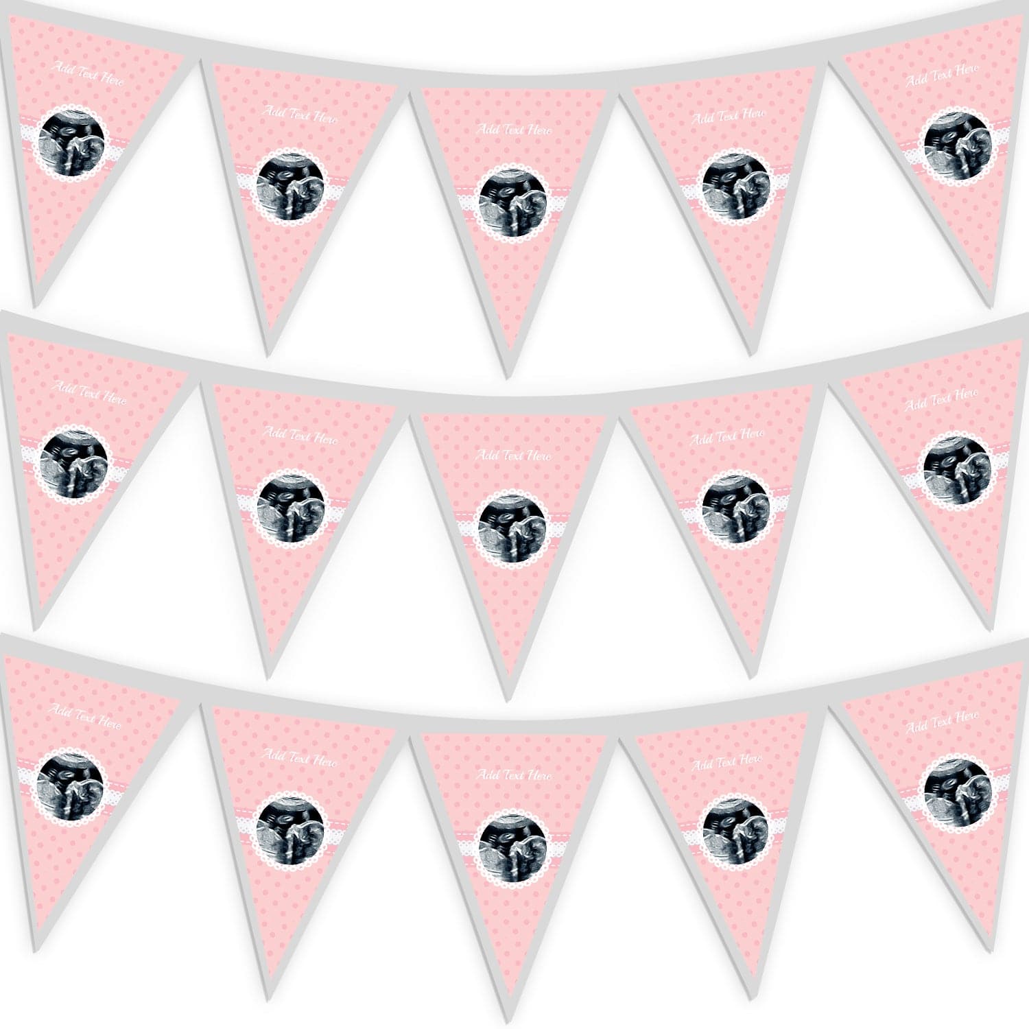 Personalised Pink Spot - 3m Fabric Photo Bunting 