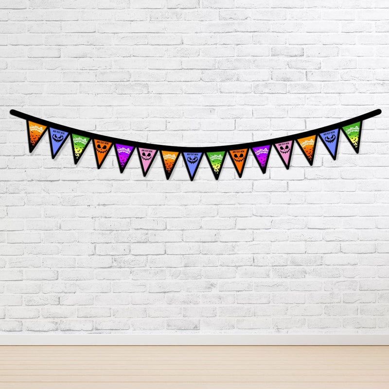 Personalised Halloween Bright - 3m Fabric Bunting With 15 Individual Triangles