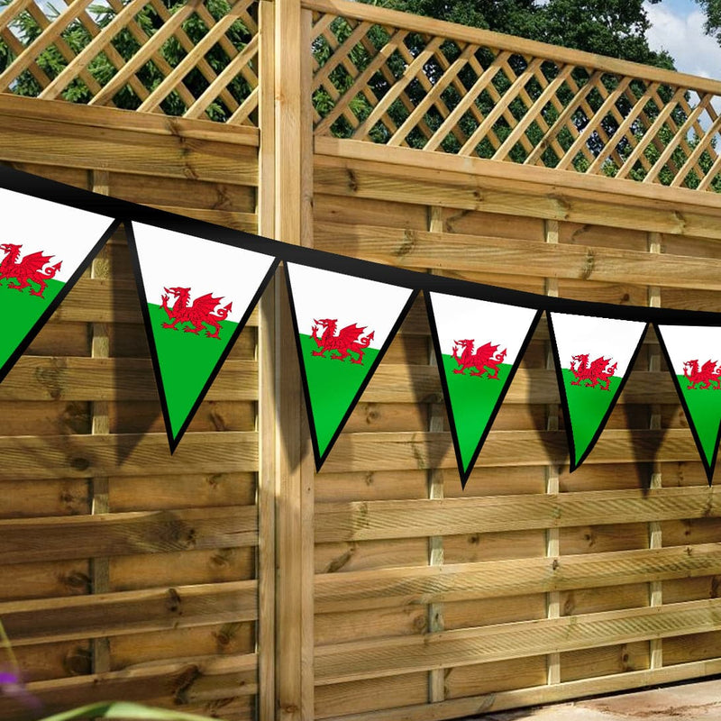 Personalised Welsh Flag - 3m Fabric Photo Bunting 