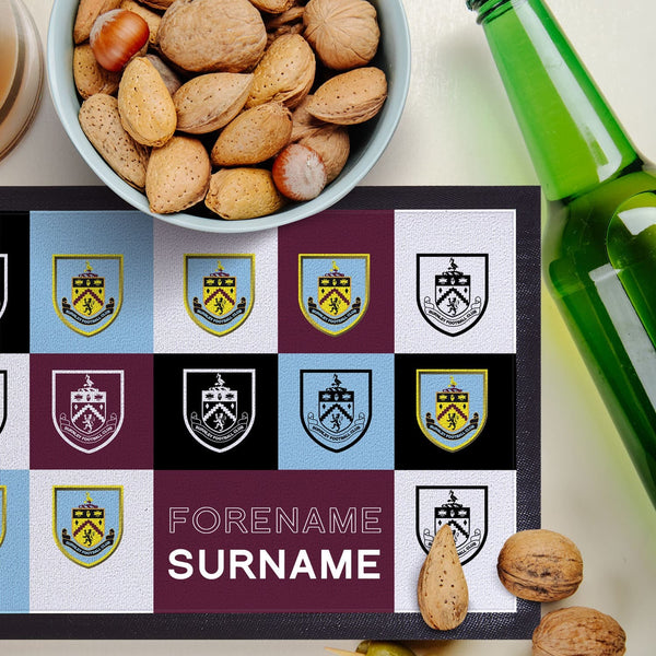 Burnley FC - Chequered Personalised Bar Runner - Officially Licenced