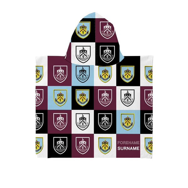 Burnley FC - Chequered Kids Hooded Towel - Officially Licenced