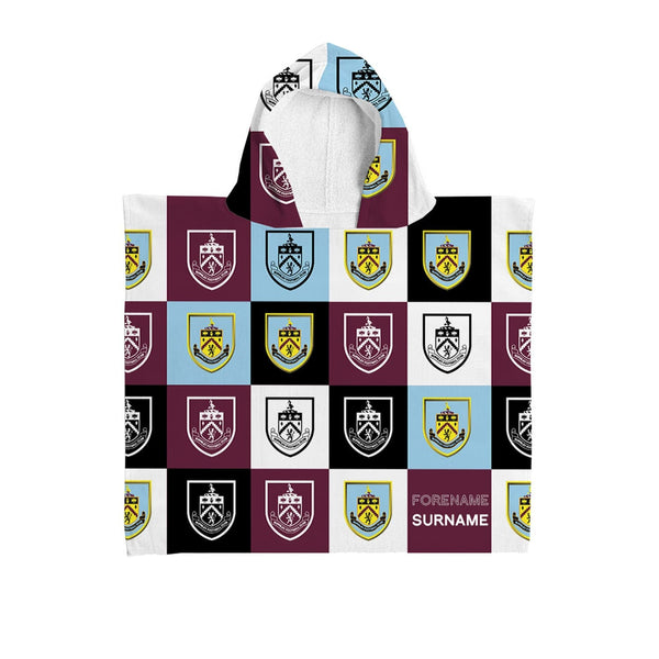 Burnley FC - Chequered Kids Hooded Towel - Officially Licenced