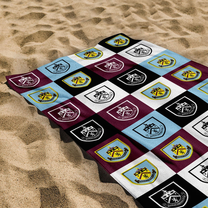 Burnley FC Chequered - Personalised Beach Towel