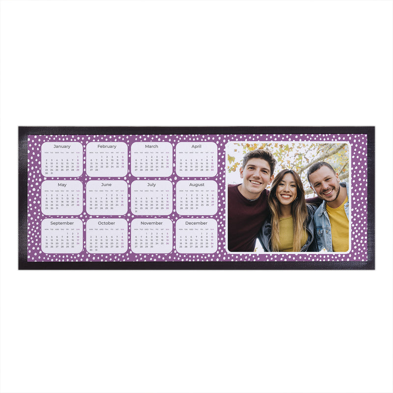 Purple Polka Dot 2023 Calendar Desk Matt - Add Photo or Logo