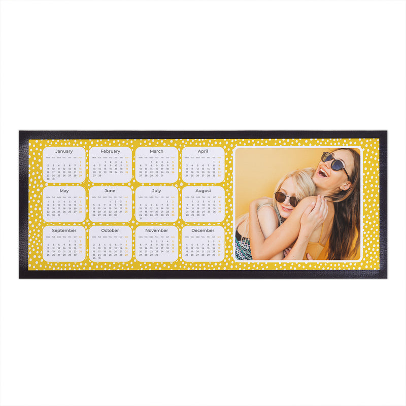 Yellow Polka Dot 2023 Calendar Desk Matt - Add Photo or Logo