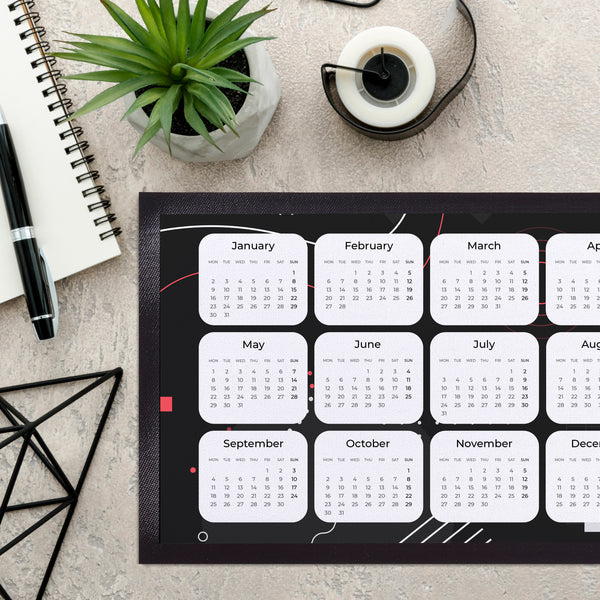 Geometric 2, 2023 Calendar Desk Matt - Add Your Logo