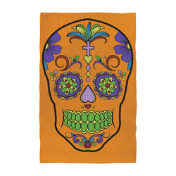 Personalised Beach Towel - Candy Skull Orange