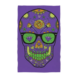 Personalised Beach Towel - Candy Skull Purple