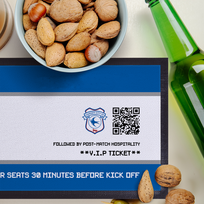 Cardiff City FC - Football Ticket Personalised Bar Runner - Officially Licenced