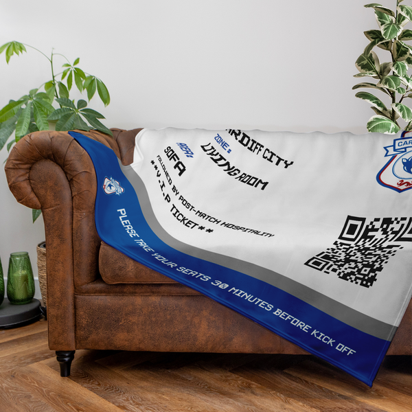 Cardiff City FC - Fathers Day Ticket Fleece Blanket - Officially Licenced
