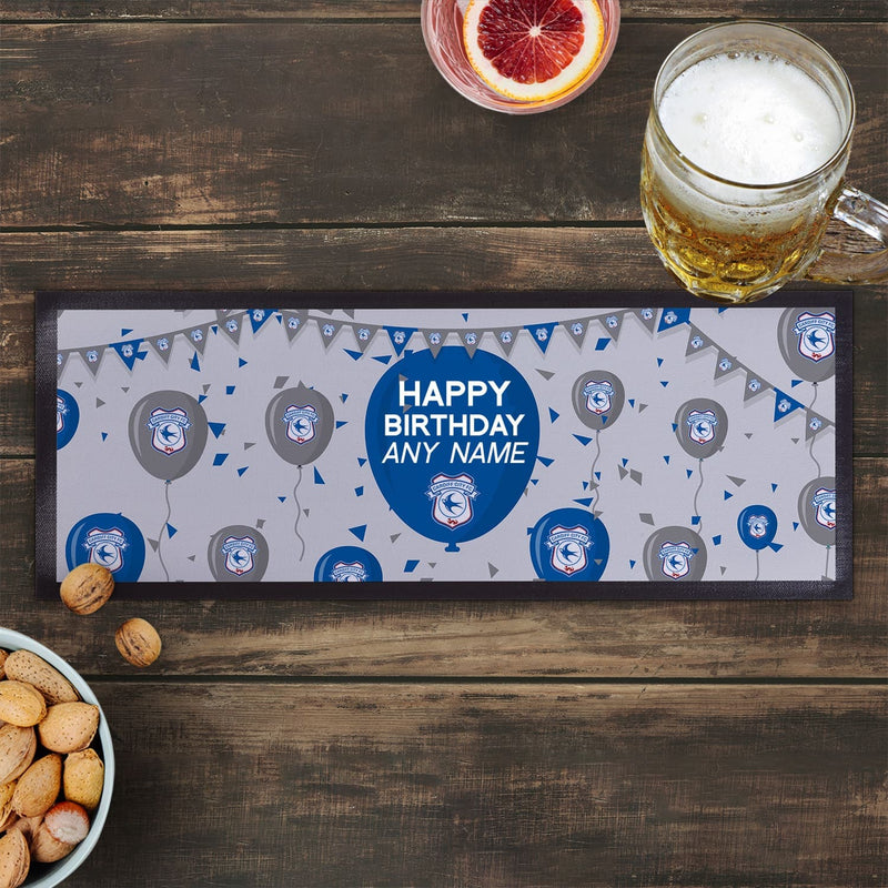 Cardiff City FC - Balloons Personalised Bar Runner - Officially Licenced
