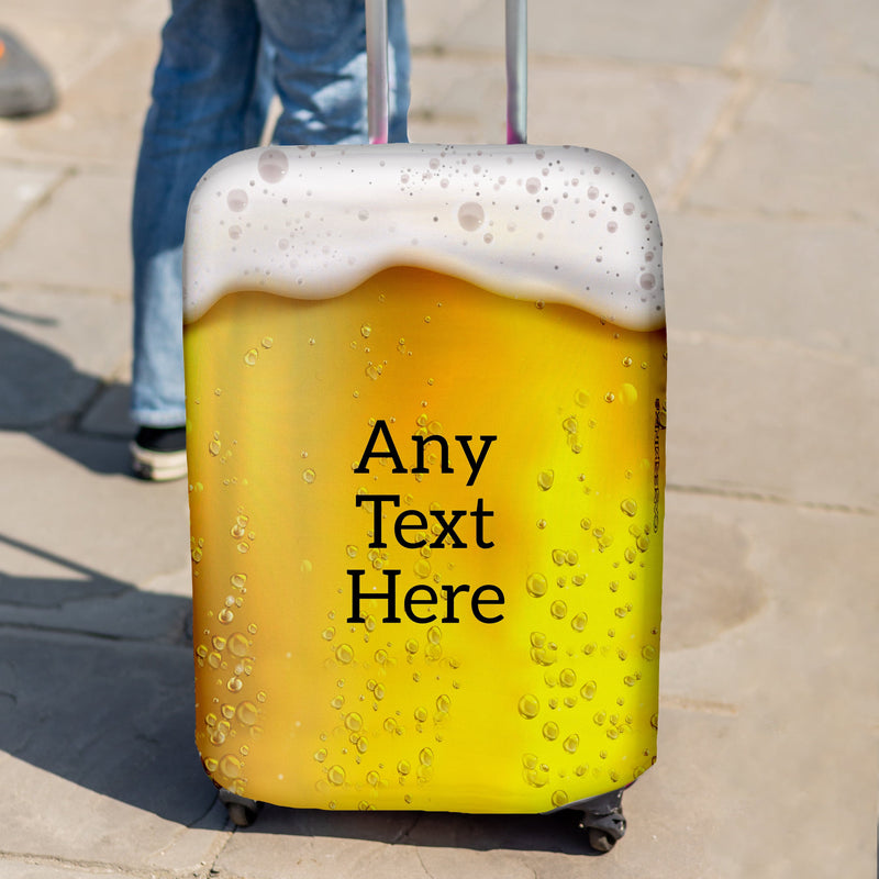 Suitcase Cover - Beer Pint Glass - Custom Names