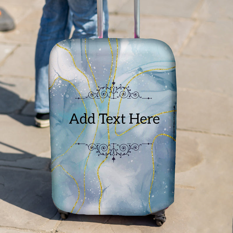 Blue Sparkle Marble Print - Personalised Text CaseSkin
