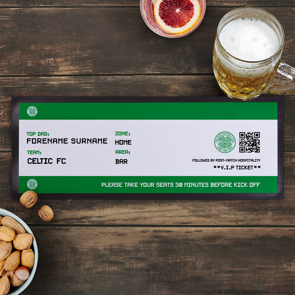 Celtic FC - Football Ticket Personalised Bar Runner - Officially Licenced