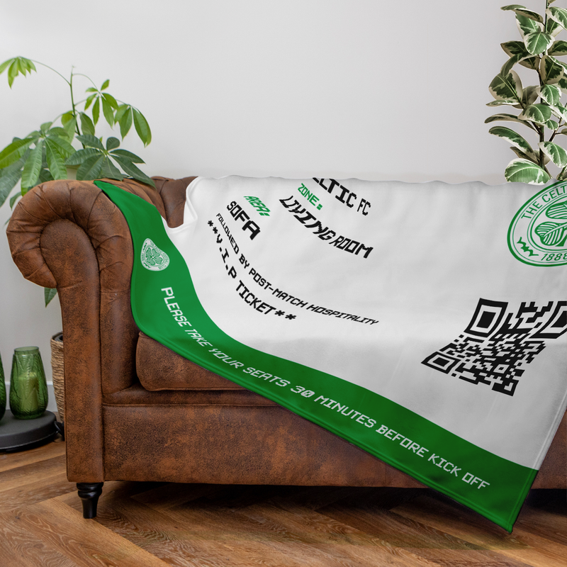 Celtic FC - Football Ticket Fleece Blanket - Officially Licenced