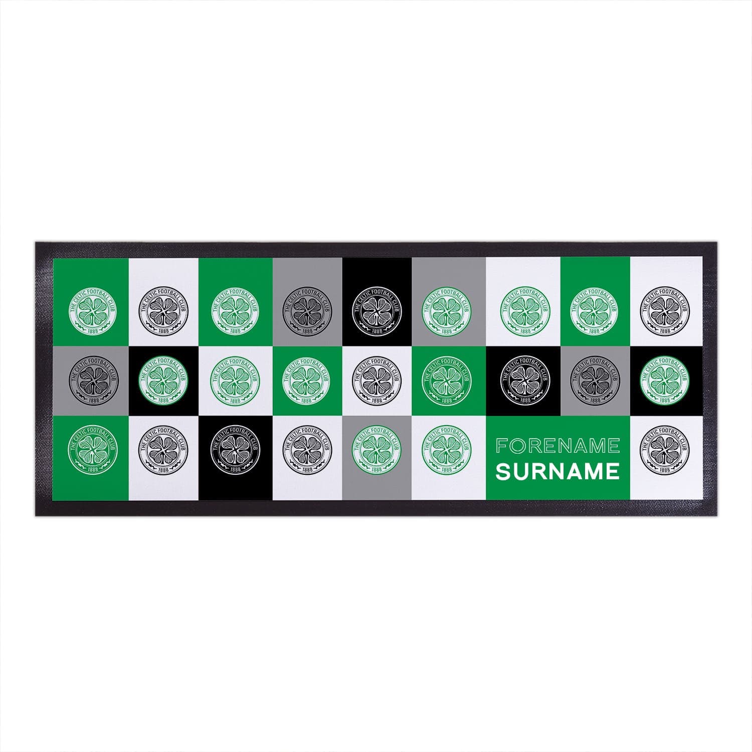 Celtic FC - Chequered Personalised Bar Runner - Officially Licenced