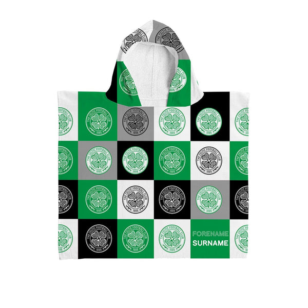 Celtic FC - Chequered Kids Hooded Towel - Officially Licenced
