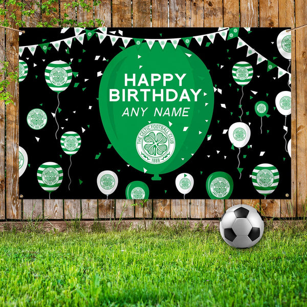 Personalised Birthday Fabric Football Banner Celtic FC