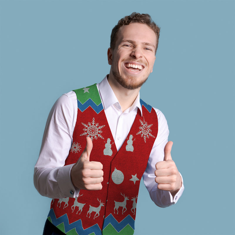 Cheesy Christmas Jumper - Novelty Costume Fancy Dress Waistcoat ( 4 sizes available )