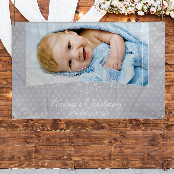 Christening Personalised Fabric Banner