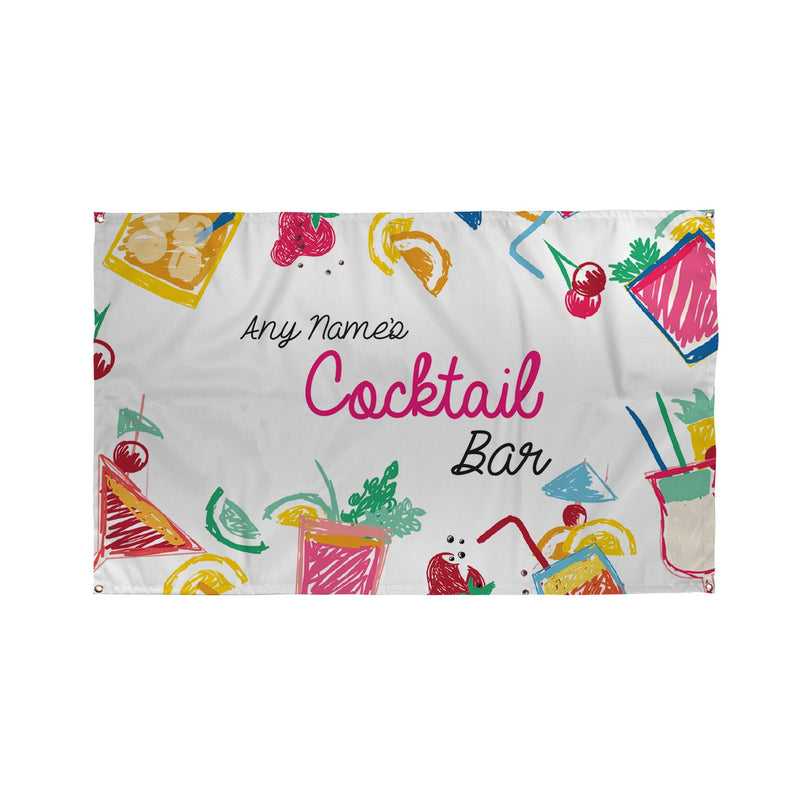 Personalised Cocktail Bar Name Banner - 5ft x 3ft | Gifts, UK