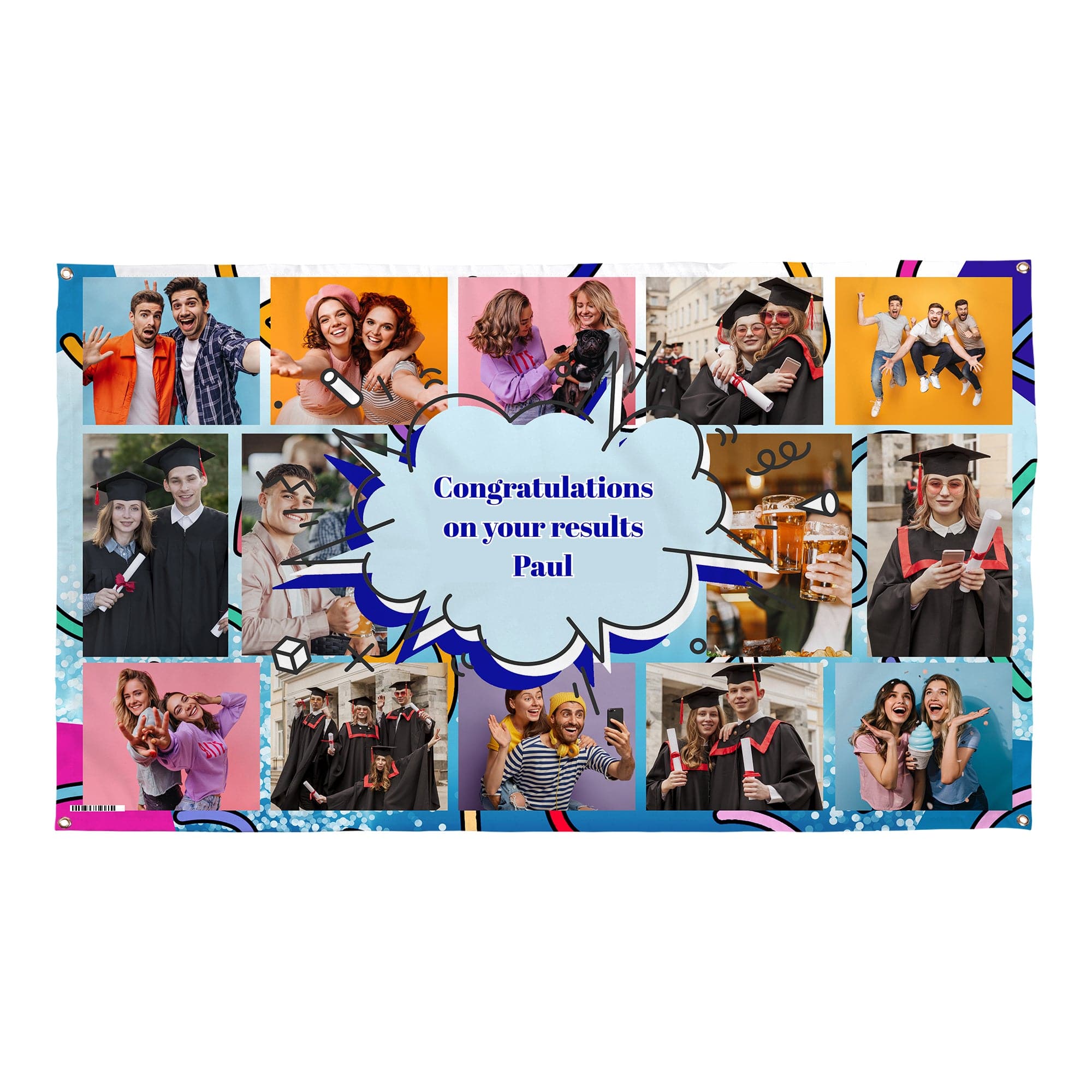 Any Occasion Photo Banner - Funky Colour Pop - Edit Text - 5FT X 3FT
